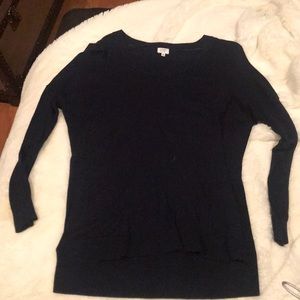 Crown and Ivy dark navy blue small v neck sweater